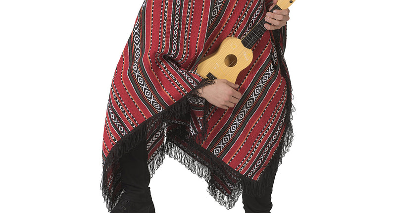 e-carnavalskleding-SYK Rode Mexicaanse poncho Angelo