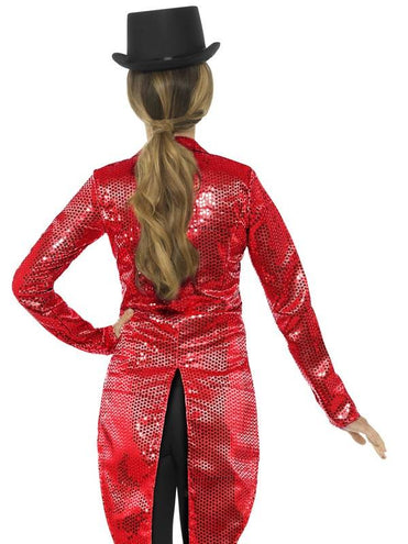 e-carnavalskleding-SYK Rode slipjas met glitters