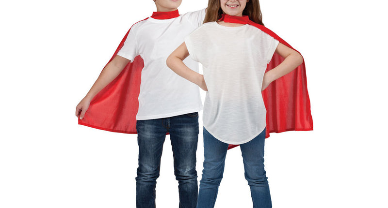 e-carnavalskleding-SYK Rode Superhelden cape kind