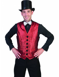 e-carnavalskleding-SYK Rood glitter vestje heren