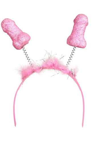 e-carnavalskleding-SYK Rose  glitter tiara met piemeltjes