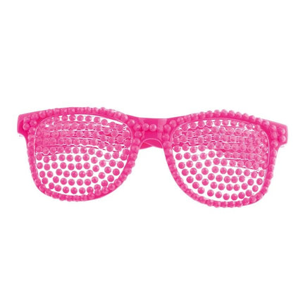 e-carnavalskleding-SYK Roze bril met diamanten