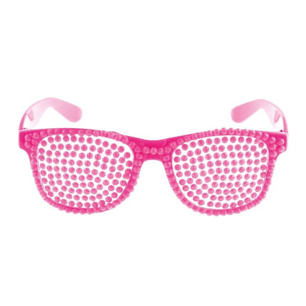 e-carnavalskleding-SYK Roze bril met diamanten