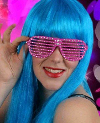 e-carnavalskleding-SYK Roze bril  met strass stenen