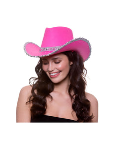 e-carnavalskleding-SYK Roze cowboyhoed met pailletten