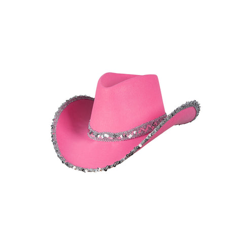 e-carnavalskleding-SYK Roze cowboyhoed met pailletten
