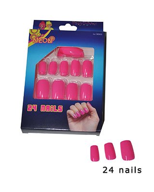 e-carnavalskleding-SYK Roze fluor nagels 24st
