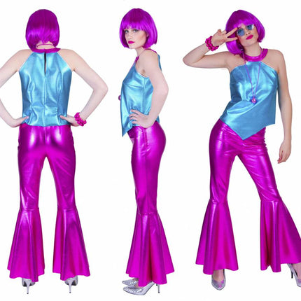 e-carnavalskleding-SYK Roze Fuchsia disco Fever broek dames