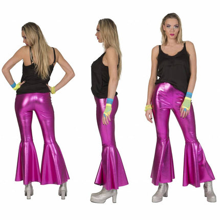 e-carnavalskleding-SYK Roze Fuchsia disco Fever broek dames