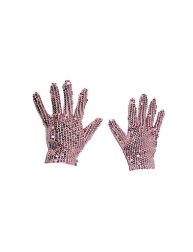 e-carnavalskleding-SYK Roze glitter handschoenen met pailletten