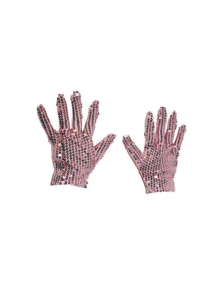 e-carnavalskleding-SYK Roze glitter handschoenen met pailletten
