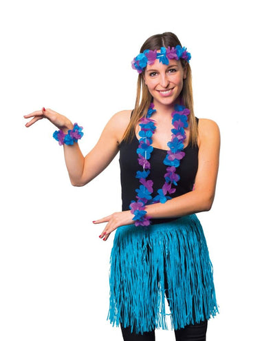 e-carnavalskleding-SYK Roze hawaii  rok met accessoires