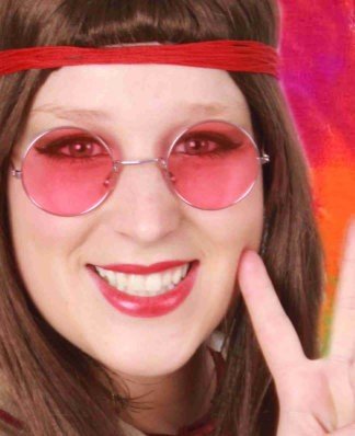 e-carnavalskleding-SYK Roze hippie bril