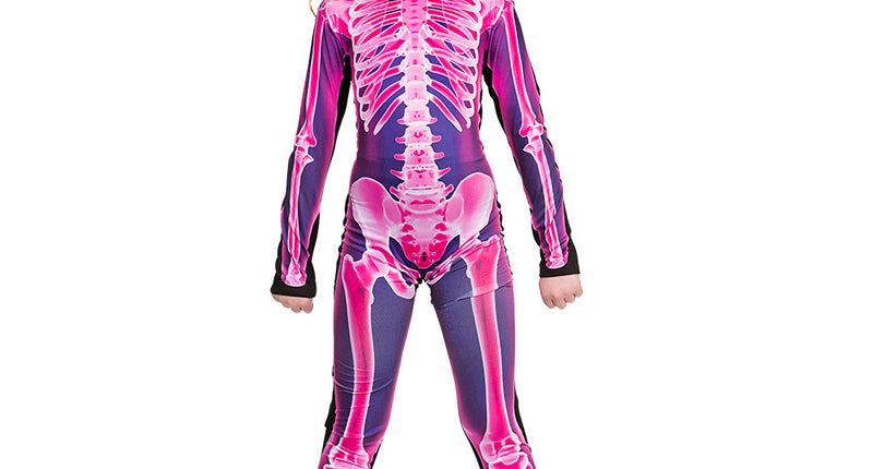 e-carnavalskleding-SYK Roze skeleton jumpsuit Britt