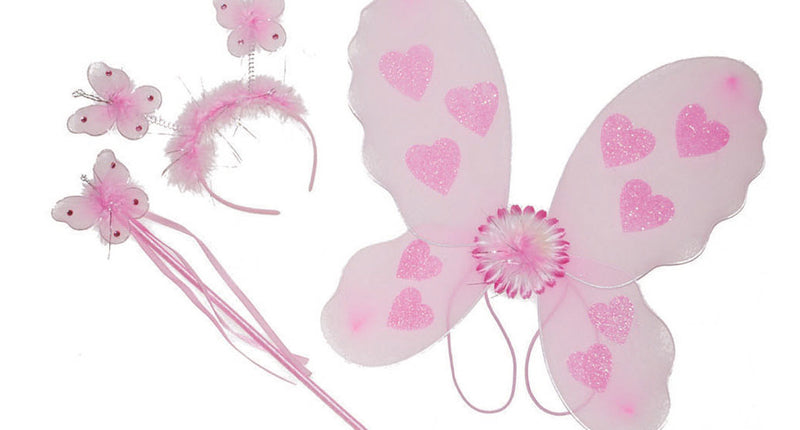 e-carnavalskleding-SYK Roze vlinder verkleed set Minnie 3-delig