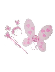 e-carnavalskleding-SYK Roze vlinder verkleed set Minnie 3-delig