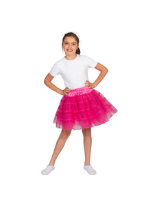e-carnavalskleding-SYK Roze/Fuchsia tule rok Sterre kinderen