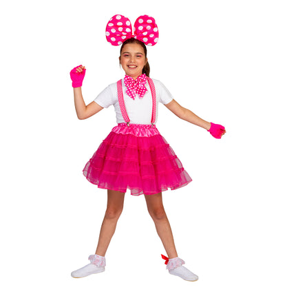 e-carnavalskleding-SYK Roze/Fuchsia tule rok Sterre kinderen