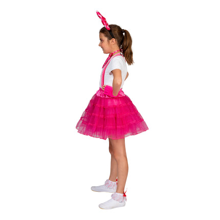 e-carnavalskleding-SYK Roze/Fuchsia tule rok Sterre kinderen