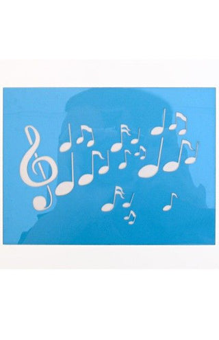 e-carnavalskleding-SYK Schminksjabloon muzieknoten 12x16 cm