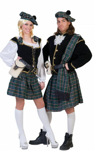 e-carnavalskleding-SYK Schotse kilt groen geruit