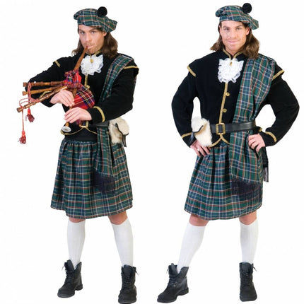 e-carnavalskleding-SYK Schotse kilt groen geruit