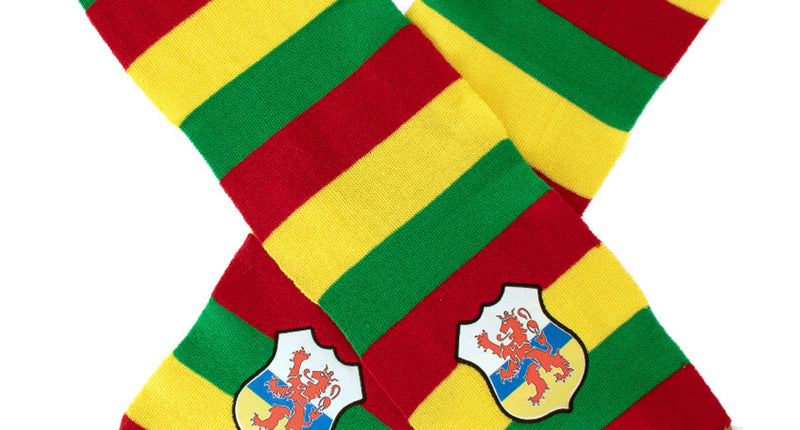 e-carnavalskleding-SYK Sjaal gebreid rood/geel/groen