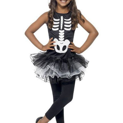 e-carnavalskleding-SYK Skeleton tutu kostuum meiden