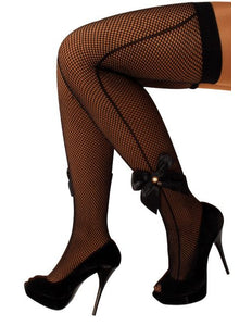 e-carnavalskleding-SYK Stay-up netpanty met strikje