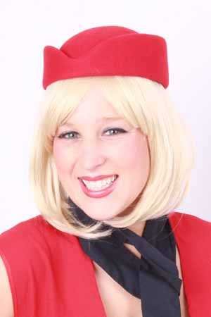 e-carnavalskleding-SYK Stewardess hoed wolvilt rood