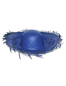 e-carnavalskleding-SYK Stro hoed Aloha blauw