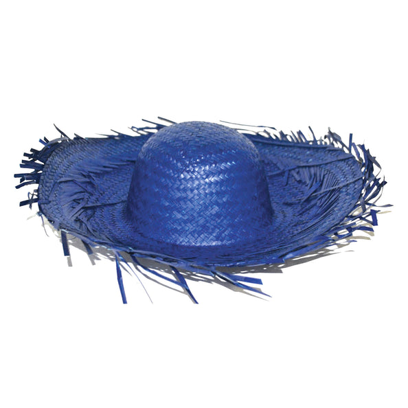 e-carnavalskleding-SYK Stro hoed Aloha blauw