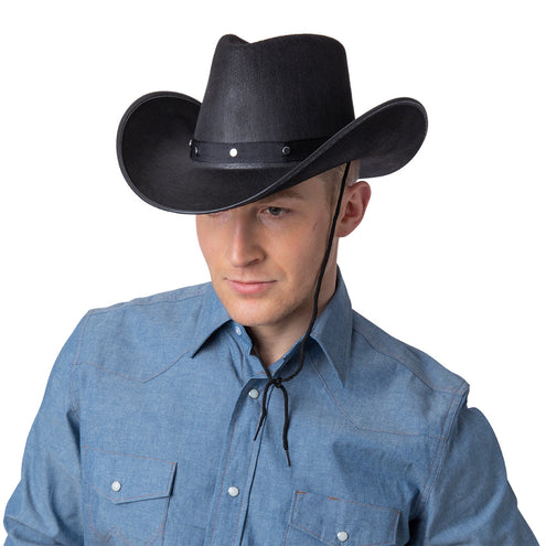 e-carnavalskleding-SYK Texaanse cowboyhoed zwart