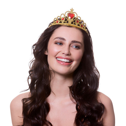 e-carnavalskleding-SYK Tiara met gouden kroon