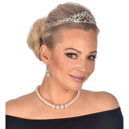 e-carnavalskleding-SYK Tiara met strass steentjes