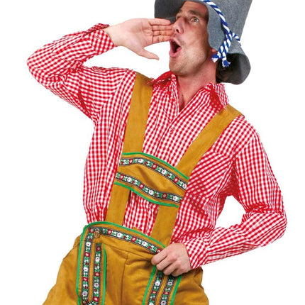 e-carnavalskleding-SYK Tiroler blouse rood heren