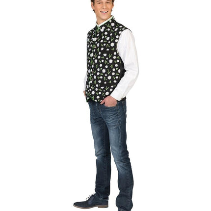 e-carnavalskleding-SYK Tiroler vest met edelweis print