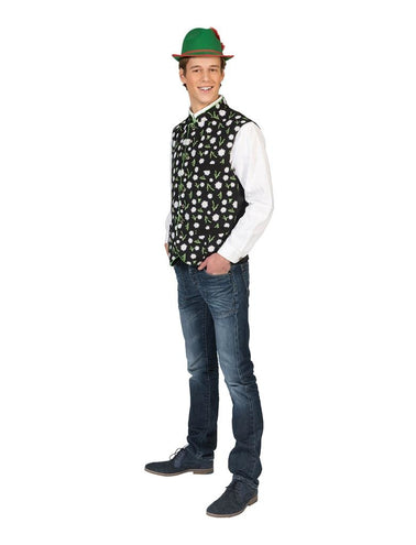 e-carnavalskleding-SYK Tiroler vest met edelweis print