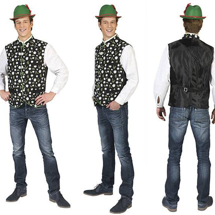 e-carnavalskleding-SYK Tiroler vest met edelweis print