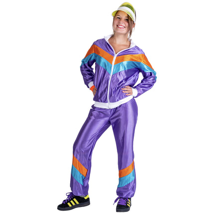 e-carnavalskleding-SYK Trainingspak Rudie paars