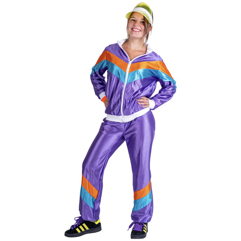 e-carnavalskleding-SYK Trainingspak Rudie paars