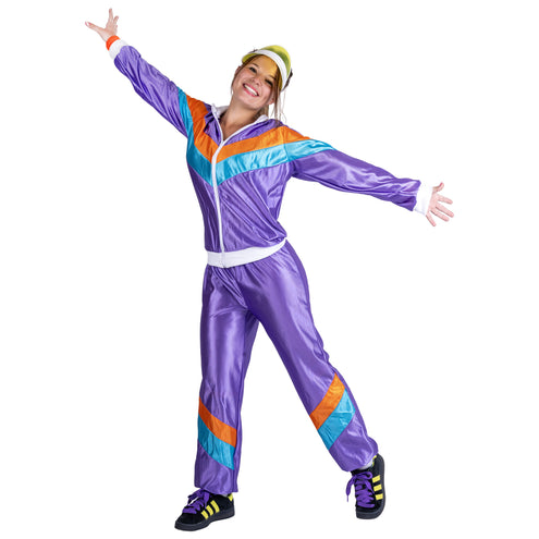 e-carnavalskleding-SYK Trainingspak Rudie paars
