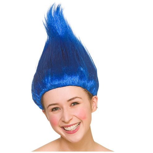 e-carnavalskleding-SYK Trol pruik blauw