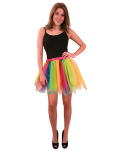 e-carnavalskleding-SYK Tule rok regenboog dames one size