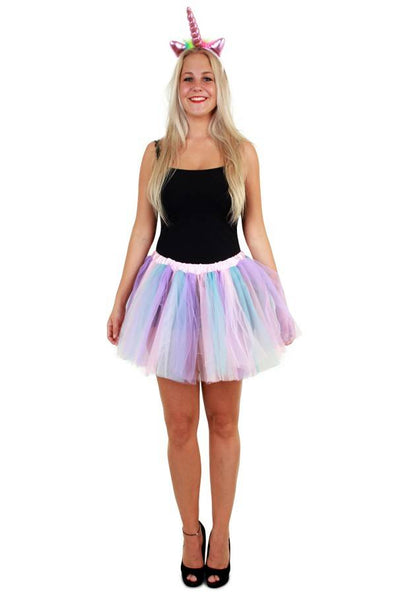 e-carnavalskleding-SYK Tule rokje pastel unicorn one size