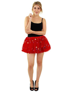 e-carnavalskleding-SYK Tule rokje rood met dots one size