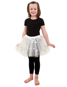 e-carnavalskleding-SYK Tule rokje wit met dots kids