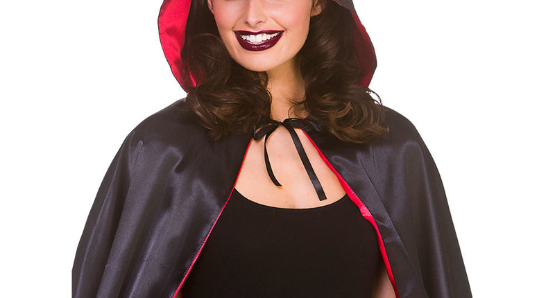 e-carnavalskleding-SYK Vampieren cape met muts super de luxe 140cm