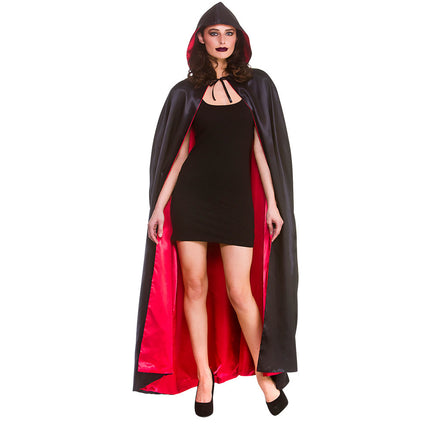 e-carnavalskleding-SYK Vampieren cape met muts super de luxe 140cm
