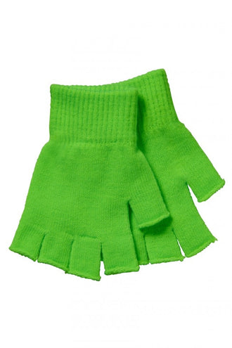 e-carnavalskleding-SYK Vingerloze handschoenen kind neon groen